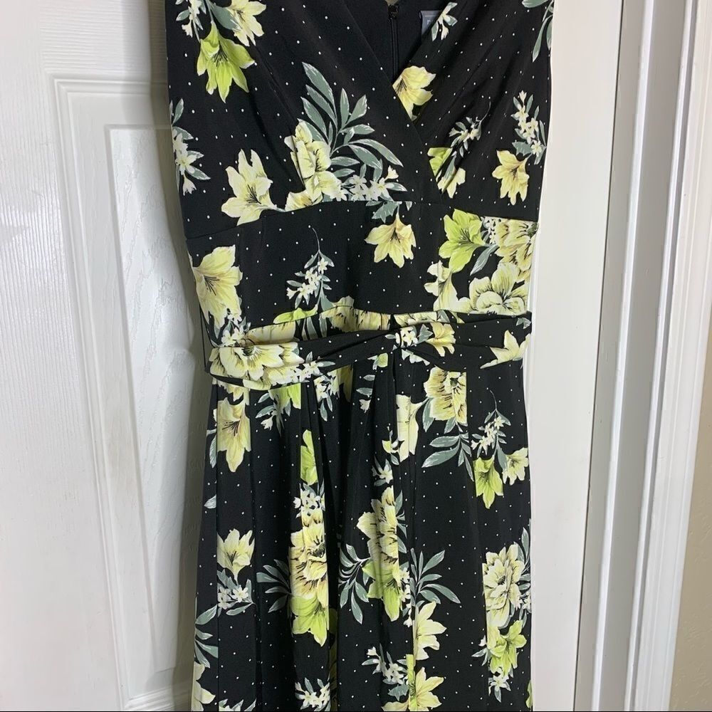 Rabbit, Rabbit, Rabbit Designs Black and Yellow Floral Dress Size 12 - Picture 3 of 13